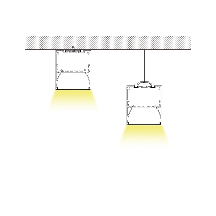 HL-A007 Aluminum Profile - Inner Width 50mm(1.96inch) - LED Strip Anodizing Extrusion Channel HL-A007 Aluminum Profile - Inner Width 50mm(1.96inch) - LED Strip Anodizing Extrusion Channel